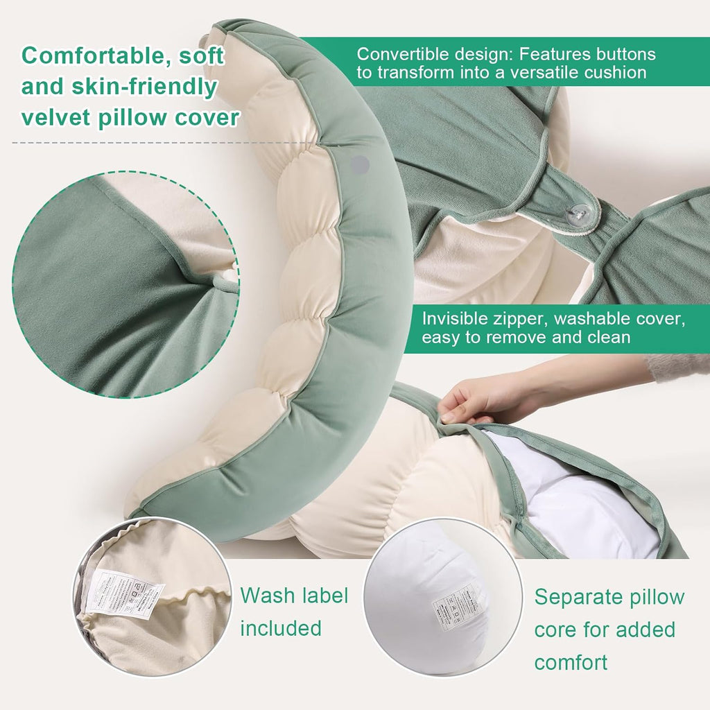 Peallow(Pat. Pend) – Long Round Body Pillow for Adults, Bolster Pillow for Sleeping, Soft and Supportive Pillow for Sleeping & Lumbar…