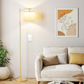 Ambimall 60" Floor Lamp with 3 Color Temperatures, Adjustable Beige Shade, Gold Pole - Tall Lamp for Living Room, Bedroom, Office…