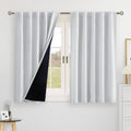 BGment 100% Blackout Curtains 40 Inch Length for Cafe, Rod Pocket and Back Tab Double Layer Thermal Insulated Full Room Darkening Bedroom…