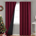 BGment Burgundy Red 100% Blackout Curtains for Bedroom, Black Out Living Room 84 inch Panels with Thermal Liner, Rod Pocket and Back Tab…