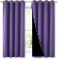 Nicetown 100% Blackout Curtains with Black Liners, Thermal Insulated Full Blackout 2-Layer Lined Drapes, Energy Efficiency Window Draperies…