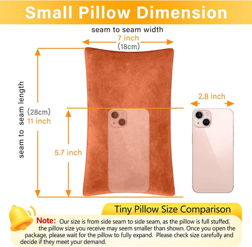 1 MIDDLE ONE 2 Pack Small Pillow, Memory Foam Mini Pillow 11 X 7 Inches for Travel, Sleeping, Nap and Neck, Knee, Lumbar Support, Tiny…