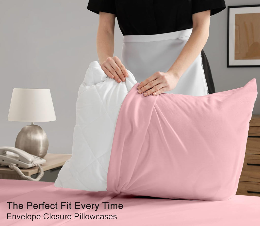 Ruvanti 100% Cotton Percale Sheets Queen Size – Crisp Cooling Bed Sheets for Hot Sleepers, Deep Pocket 16”, Soft Breathable & Durable Hotel…