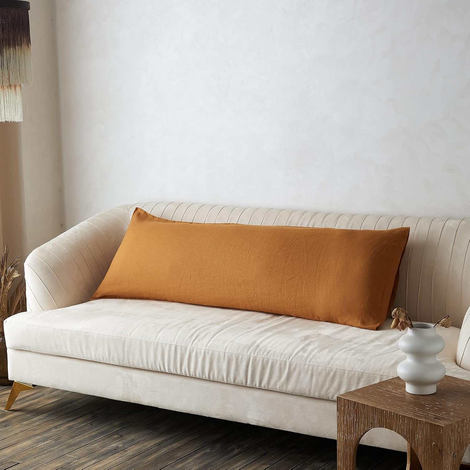 Simple&Opulence Body Pillow Cover 20" x 54",100% Pure Linen, Ultra Soft and Breathable, Body Pillowcase with Envelope Closur…