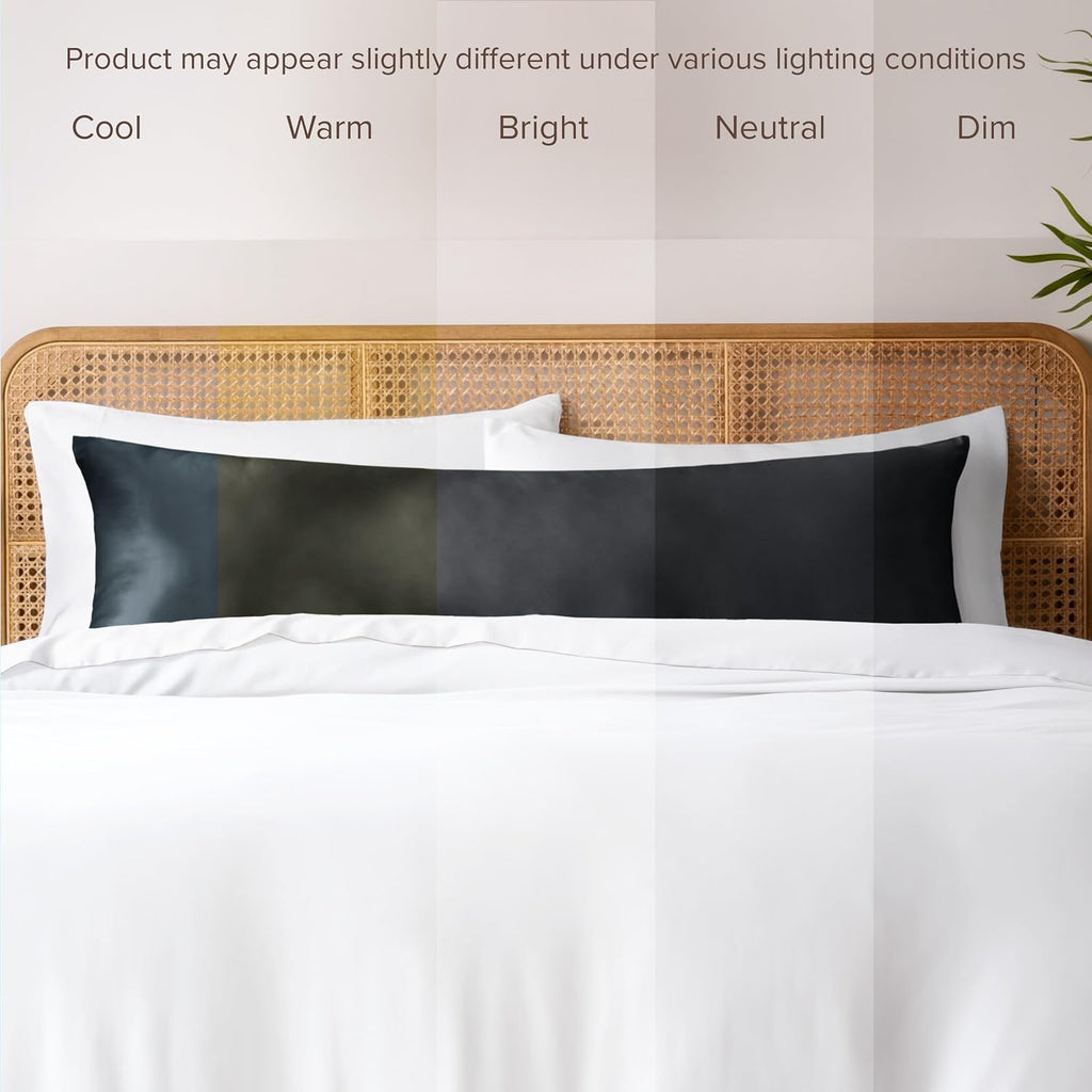 BareHome Bare Home 100% Rayon Made from Bamboo Luxury Body Size Cooling Pillowcase - Breathable - Easy Fit - Soft Bedding & Pillowcase (Bod…