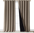 Nicetown 100% Blackout Blinds, Laundry Room Decor Window Treatment Curtains for Large Patio Sliding Door, Thermal Insulated Taupe Curtains…
