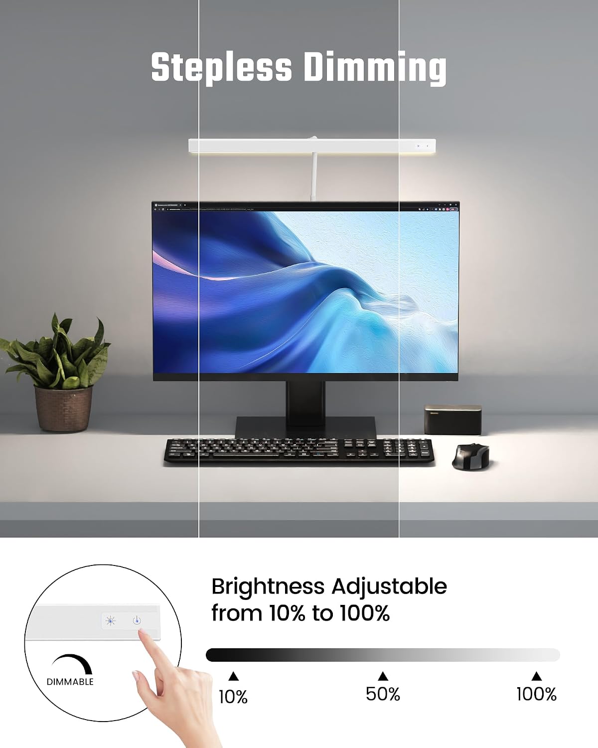 SUPERDANNY LED Desk Lamp for Home Office, Eye-Caring Desk Light with Adjustable Gooseneck, 12W Touch Control Dimmable Brightness…