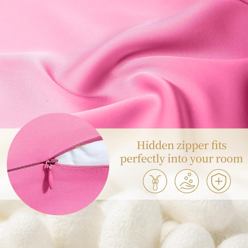 Mulberry Silk Pillow Cases Queen Size with Hidden Zipper, Ultra Smooth and Soft Breathable Cooling Silk Satin Pillowcase for Hair and…