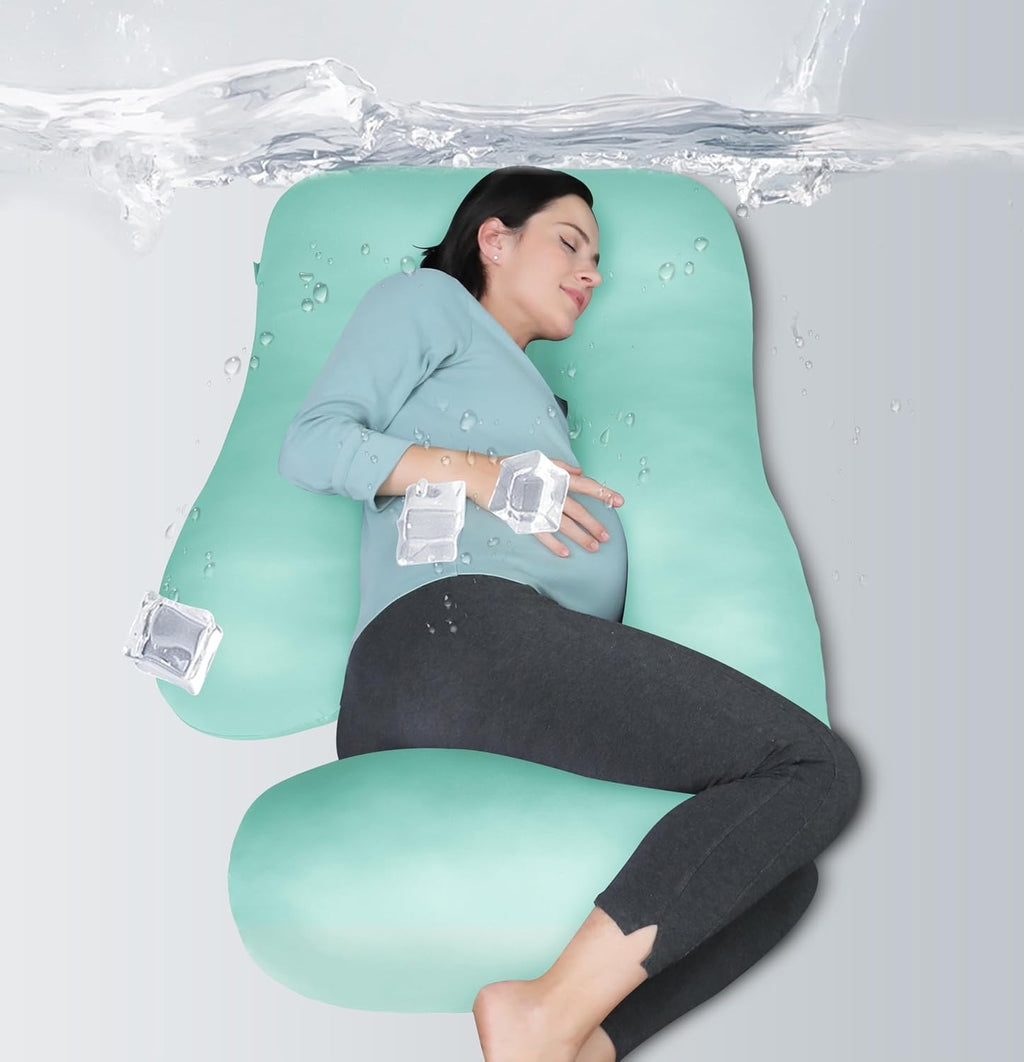 Moonpark MOON PARK Pregnancy Pillows for Sleeping - U Shaped Full Body Maternity Pillow with Removable Cover - Support for Back, Legs, Bell…