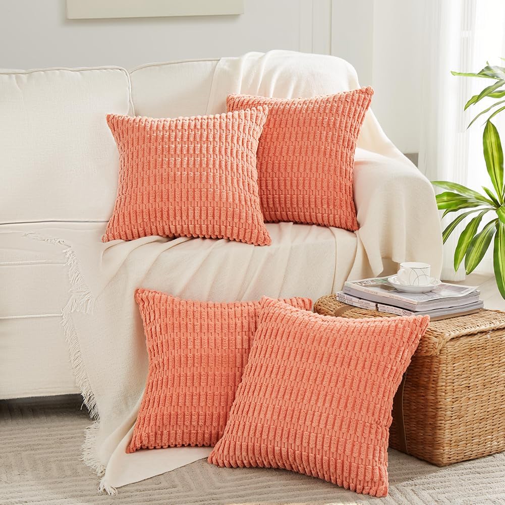 Fancy Homi 4 Packs Decorative Throw Pillow Covers for Living Room Couch Bed, Modern Farmhouse Boho Home Décor Accent Cushion Case, 24" x…