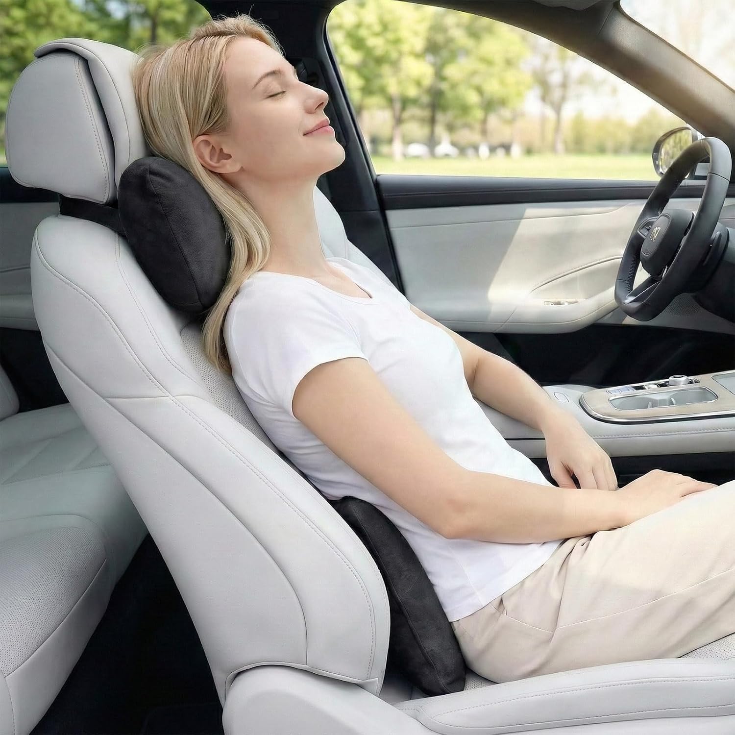 WELBRIT 2PCS Car Pillow for Car Neck Pillow for Driving Seat Neck Support Soft Cushion Back Support Head-Rests for Vehicle Sleeping…