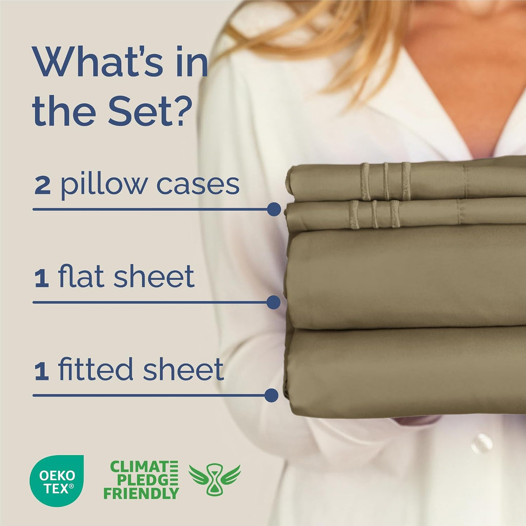 King Size 4 Piece Sheet Set - Comfy Breathable & Cooling Sheets - Hotel Luxury Bed Sheets for Women & Men - Deep Pockets, Easy-Fit, Extra…