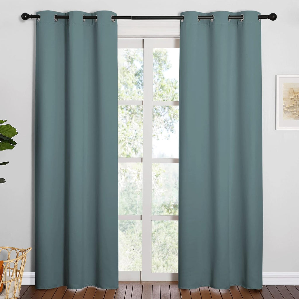 NICETOWN Modern Blackout Curtains Noise Reducing, Thermal Insulated and Privacy Room Darkening Drape Panels for Boy's Guest Room Door…