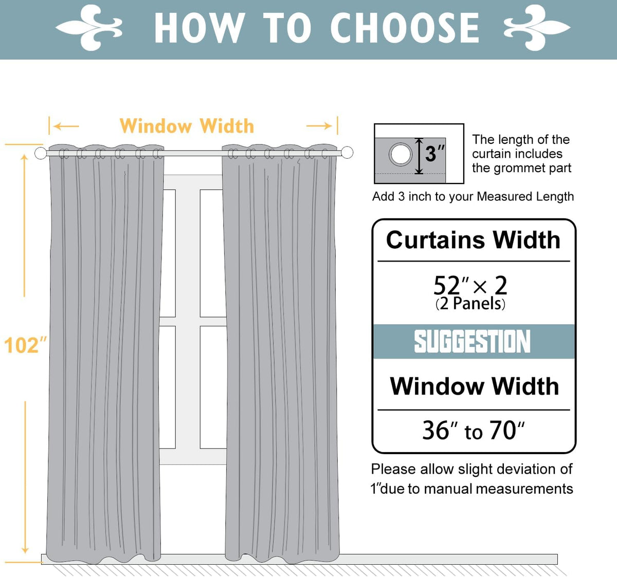ChrisDowa 100% Blackout Curtains 102 inch Long for Bedroom with Black Liner, 2 Thick Layers Total Blackout Thermal Insulated Grommet Window…