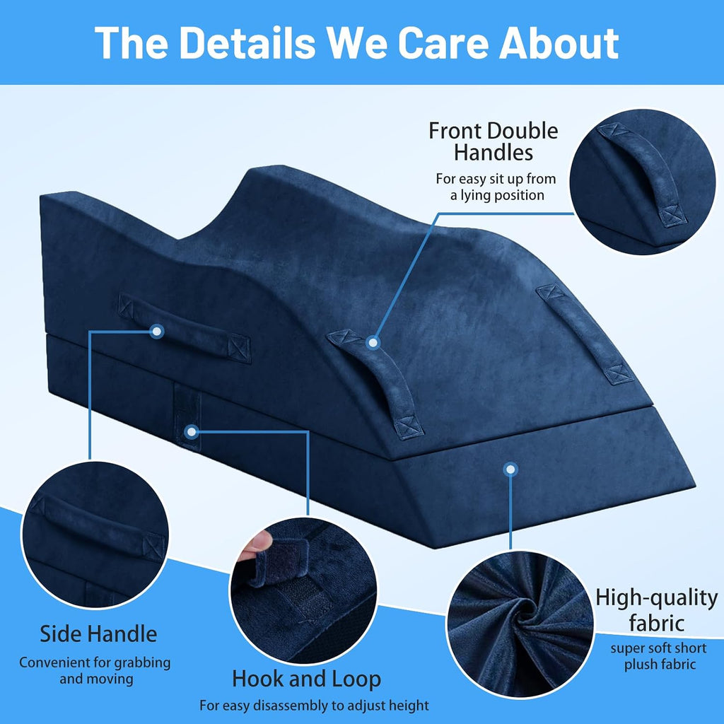 TranquilRelax TranquilRelax Double Leg Elevation Pillows, Wedge Pillow for After Surgery, Memory Foam Support Adjustable, Comfort Ca…