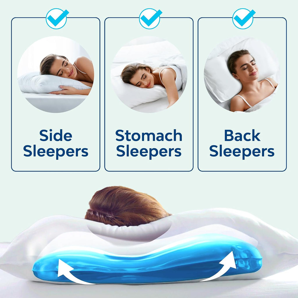 TheWaterPillowbyMediflow Mediflow Cooling Gel Memory Foam Water Pillow - Adjustable Pillow for Neck, Pillow for Side, Back, and Stomach Sl…