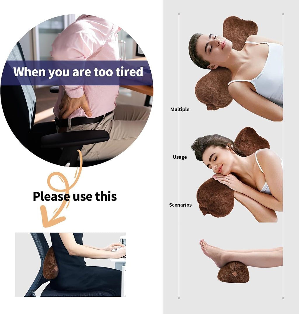 Vcomsoft Head Pillow for Recliner Chair, for Sofa, Recliner Neck Pillow, Bone Couch Neck Pillow (Brown) 4 inches