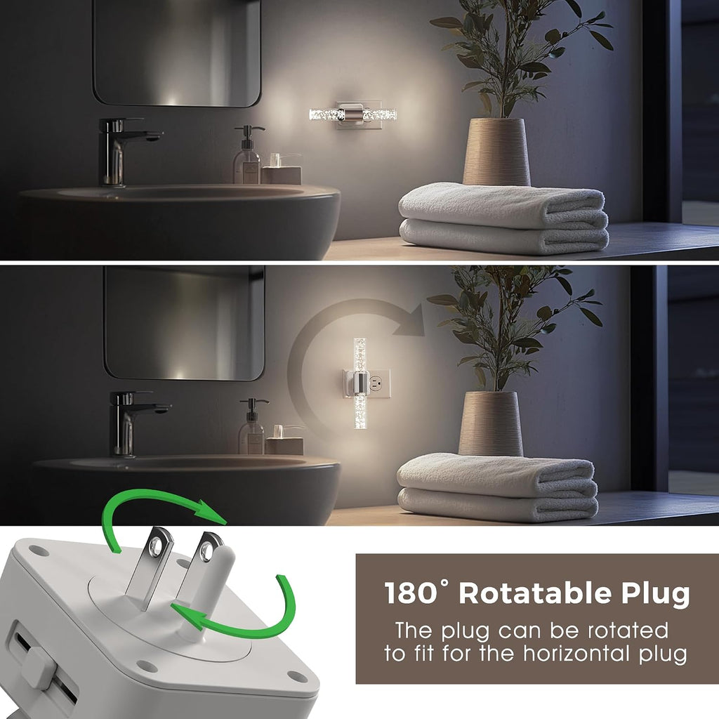 L LOHAS LED Bright Night Light, Night Lights Plug into Wall, 180° Rotating, Auto Light Sensor, Daylight White 5000K, Dimmable Nightlights…