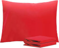 Ntbay Standard Pillowcase Set - 2 Pack Brushed Microfiber 20x26 Pillowcases - Soft, Wrinkle-Free, Fade-Resistant, Stain-Resistant, Red Pill…