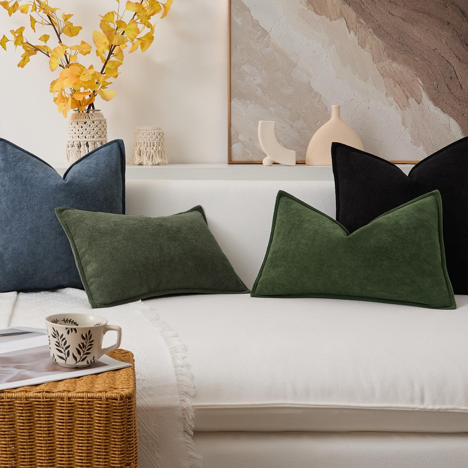 KevinTextile Kevin Textile 12x24 Inch Lumbar Pillow Cover 1 Pack Soft Boucle Textured Decorative Waterproof Rectangle Cushion Elegant Accen…
