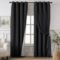 Swandream 100% Blackout Curtains for Bedroom, Double Layer Black Curtains, Black Out Curtain 108 inch long With Sheer Overlay for Living Ro…