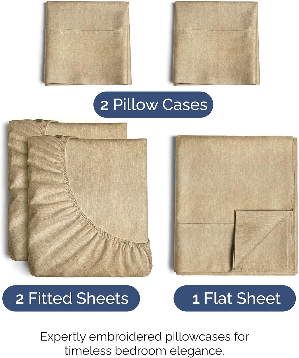 Split King Size 5 Piece Sheet Set - Comfy Breathable & Cooling Sheets - Hotel Luxury Bed Sheets for Women & Men - Deep Pockets, Easy-Fit…