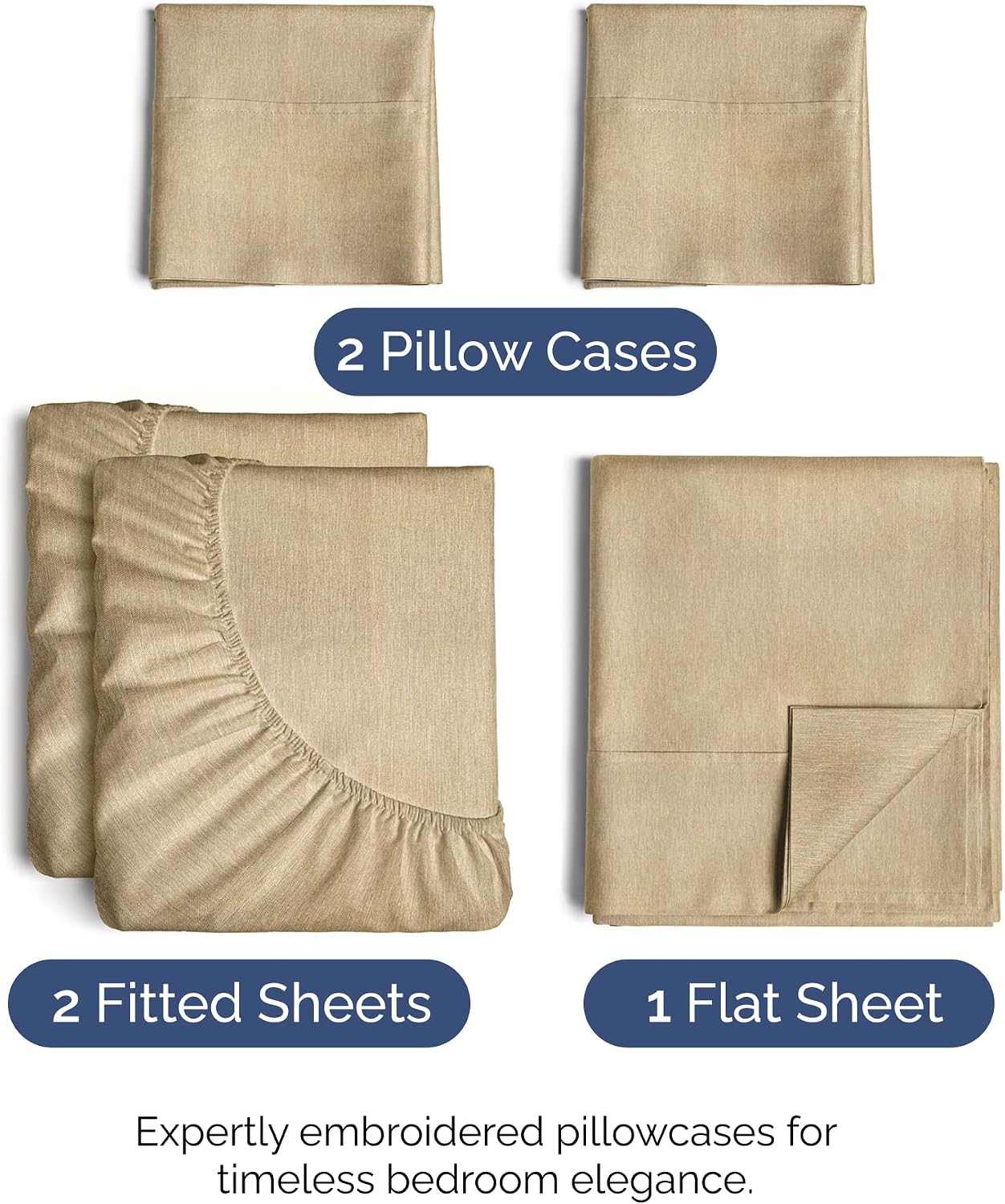 Split King Size 5 Piece Sheet Set - Comfy Breathable & Cooling Sheets - Hotel Luxury Bed Sheets for Women & Men - Deep Pockets, Easy-Fit…