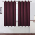 Lemomo Burgundy Red Blackout Curtains 66 x 63 Inch Length/Set of 2 Curtain Panels/Thermal Insulated Room Darkening Blackout Curtains for Be…