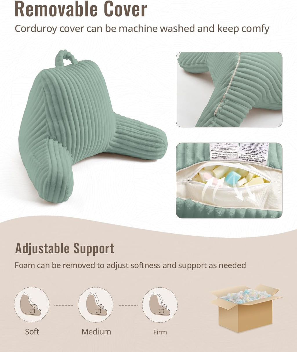 BlissfulDiary Blissful Diary Reading Pillow for Sitting in Bed, Large Flannel Back Pillow Bed Sitting Up for Adult & Children, Backrest Cus…