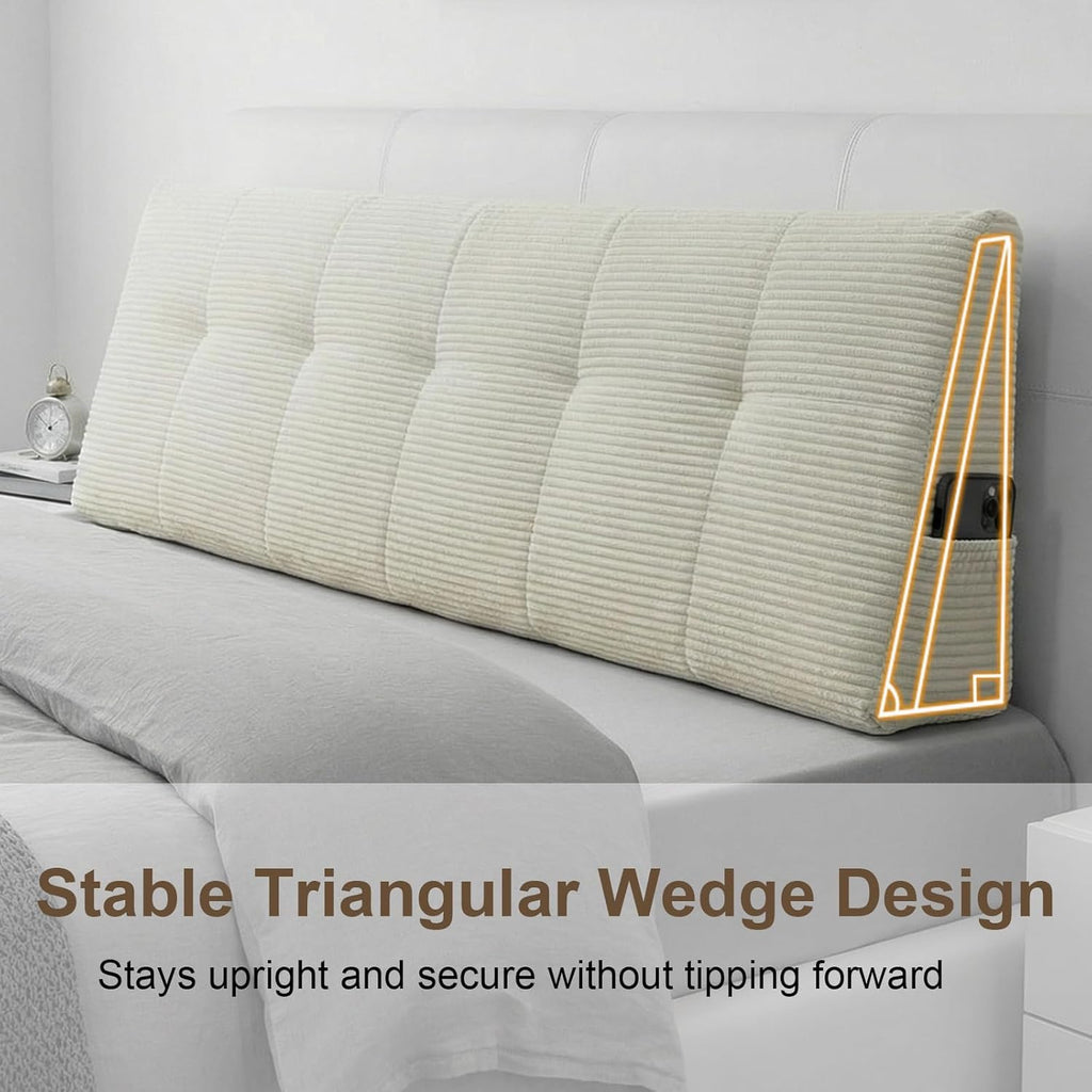 Djft Headboard Pillow Queen Size for Sitting in Bed, Large Bed Wedge Backrest Cushion with Ergonomic Foam, Reading Pillow Large Back…