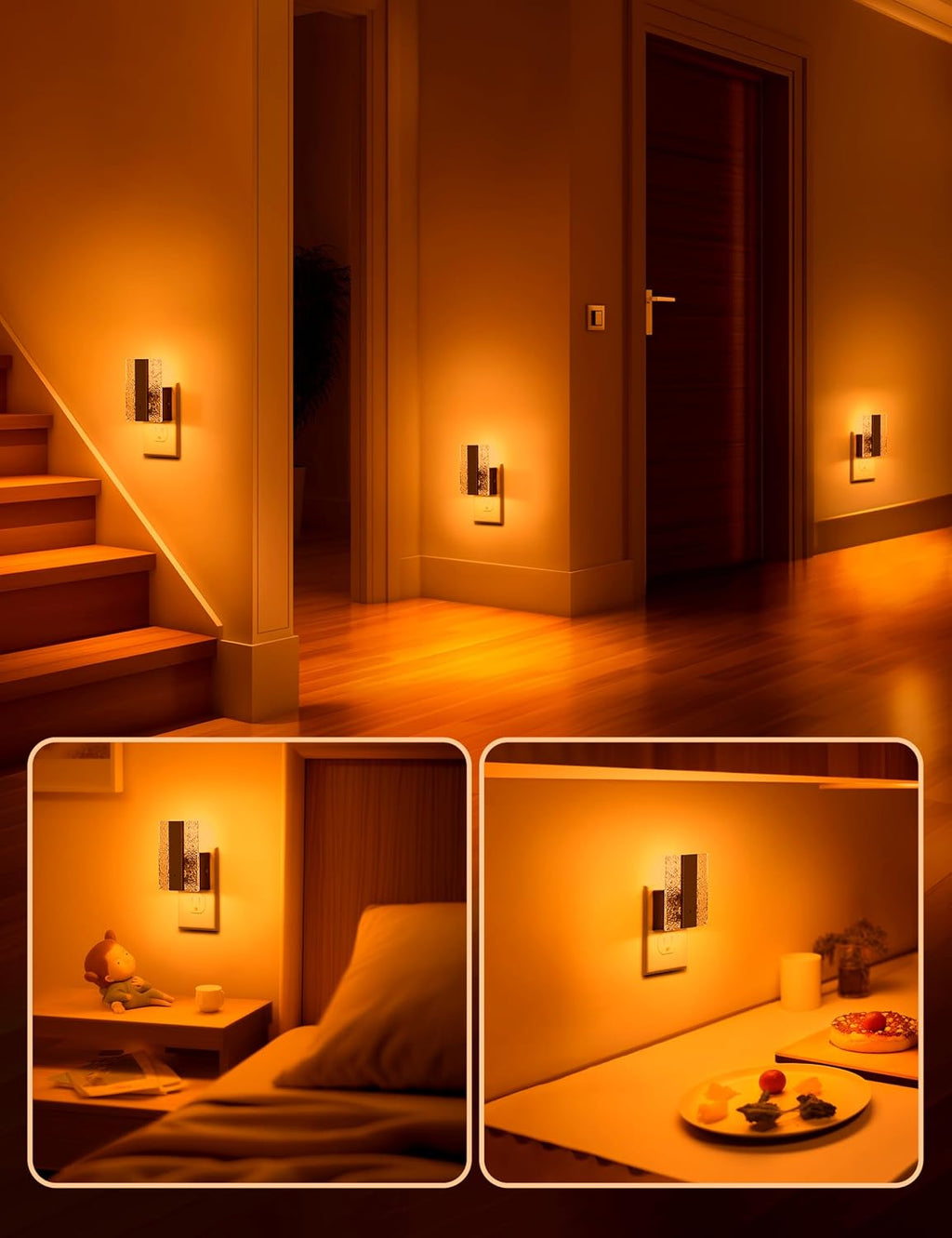 DORESshop LED Night Lights Plug Into Wall [2 Packs], Decorative Night Light with Dusk-to-Dawn Sensor, Dimmable Nightlights, Adjustable Brig…
