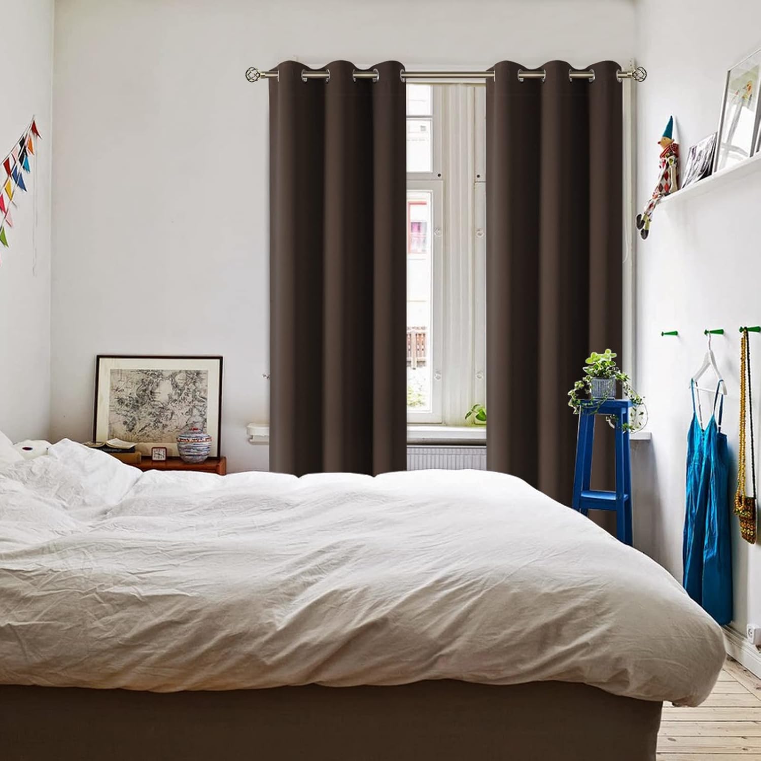 BGment Blackout Curtains for Living Room - Grommet Thermal Insulated Room Darkening Curtains for Bedroom, 2 Panels of 42 x 84 Inch, Brown 8…