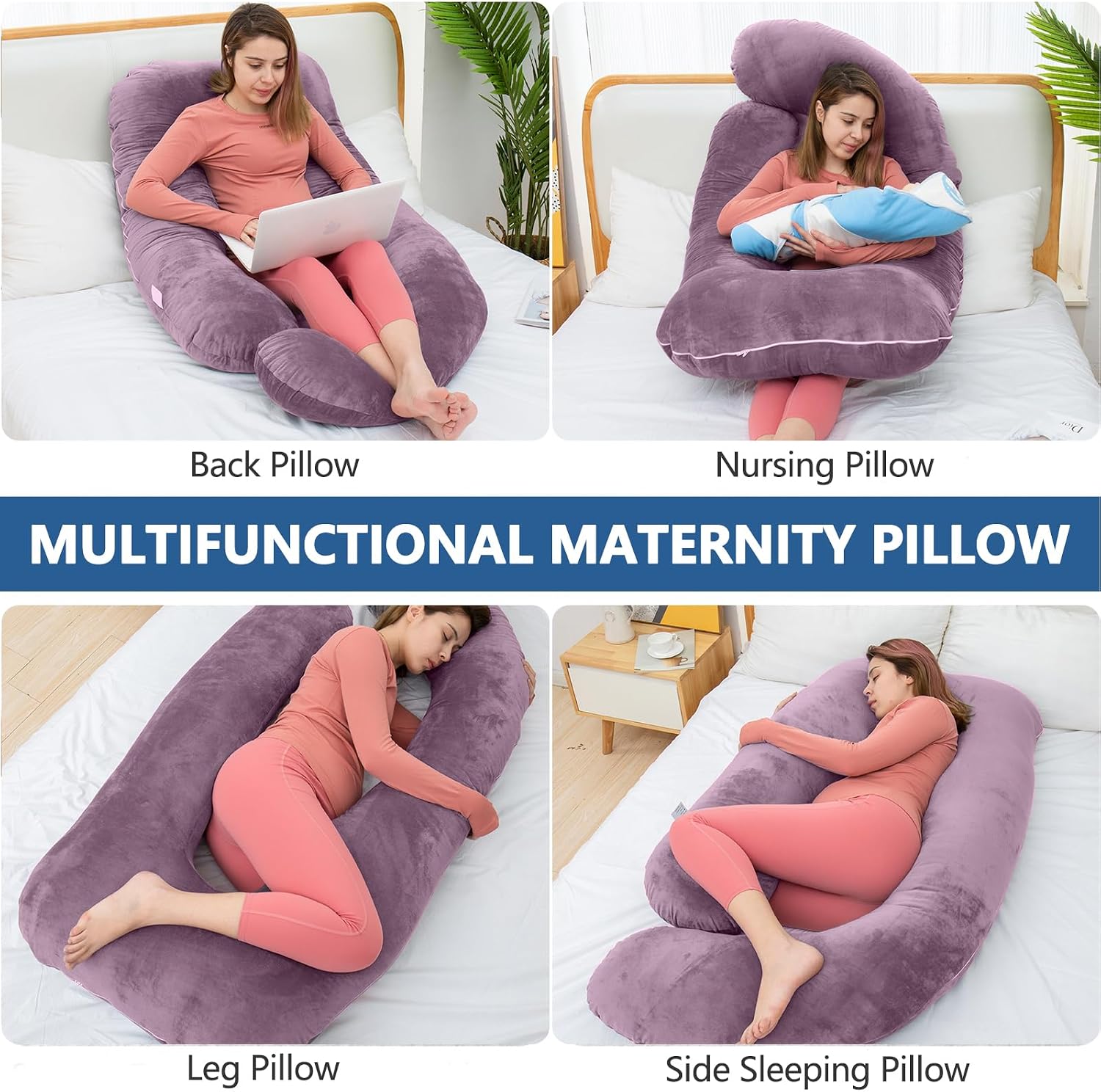 Shredded Memory Foam Body Pillow, Pregnancy Pillows for Sleeping, Maternity Pillow for Pregnant Women, Memory Foam Filling U Shaped Body…