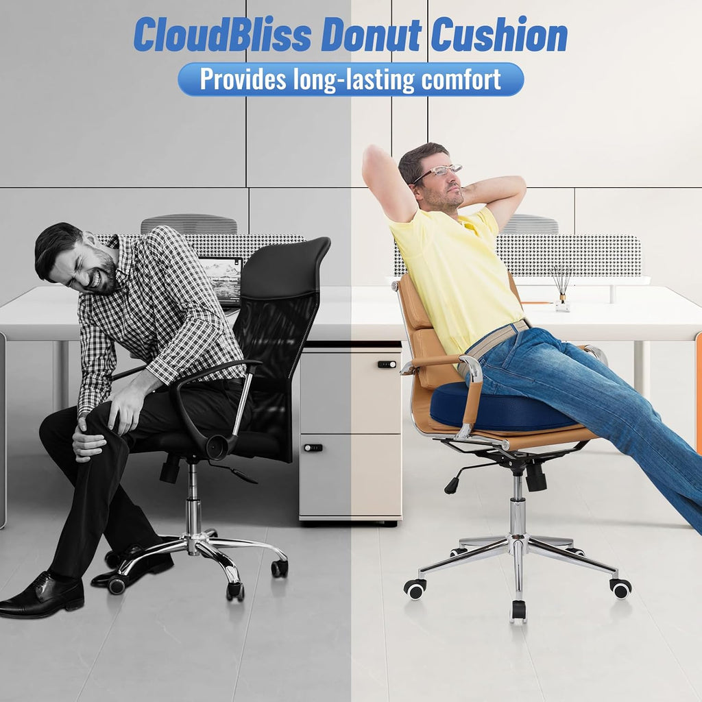 CloudBliss Donut Pillow Seat Cushion for Tailbone and Hemorrhoids, Memory Foam Seat Chair Cushion for Postpartum Pregnancy, Seat Cushions f…
