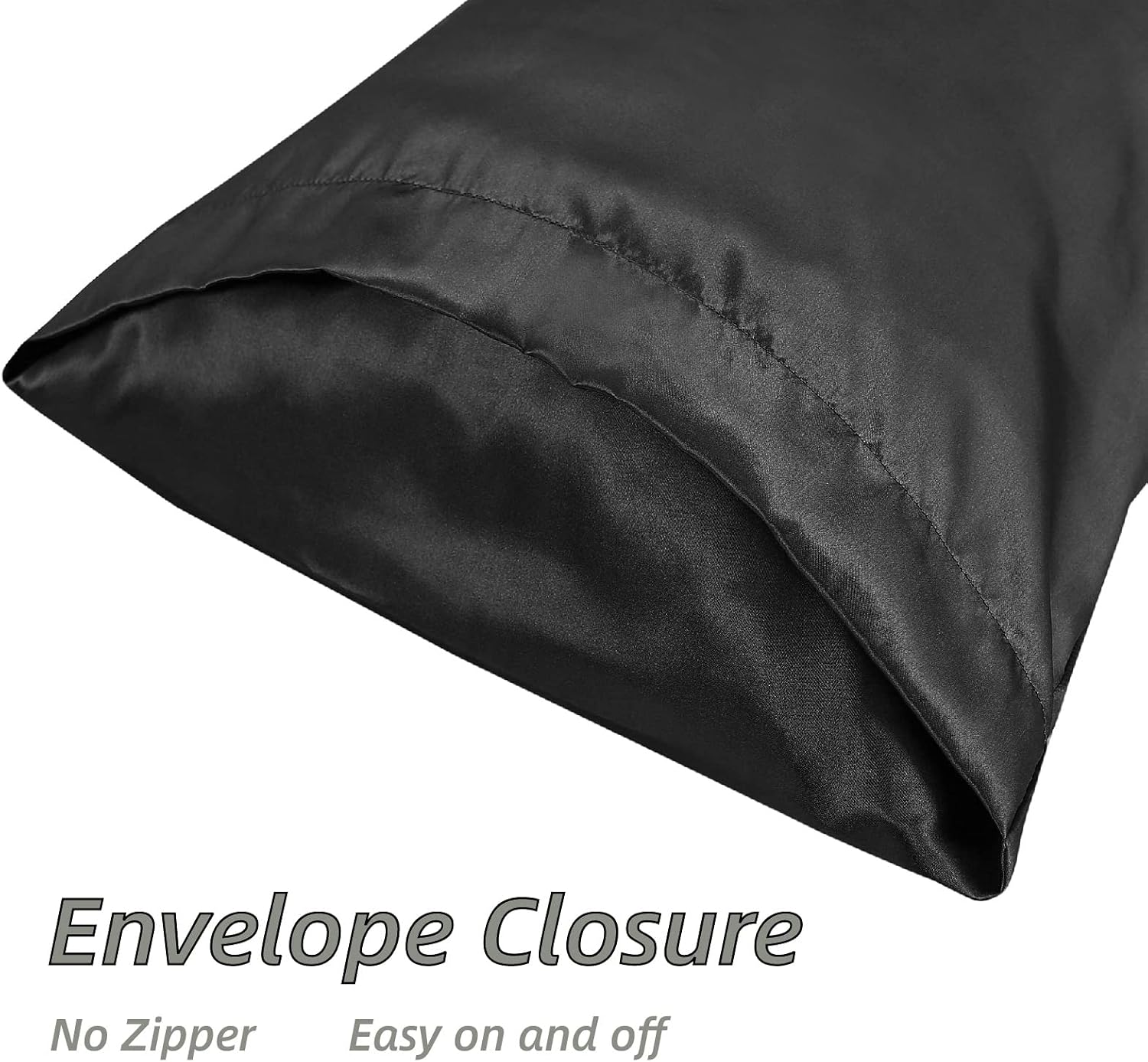 Lcbd Satin Body Pillow Case for Hair and Skin, Black Silk Satin Body Pillowcase Cover, 20x54 Body Cooling Pillow Cover with Envelope Closur…