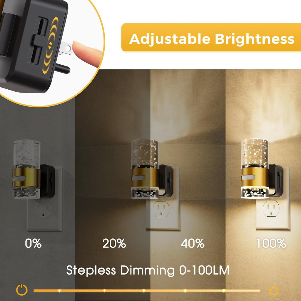L LOHAS LED Motion Sensor Night Light, Dimmable Night Lights Plug into Wall, Acrylic Nightlight with 0-100 LM Adjustable Brightness, 3000K…
