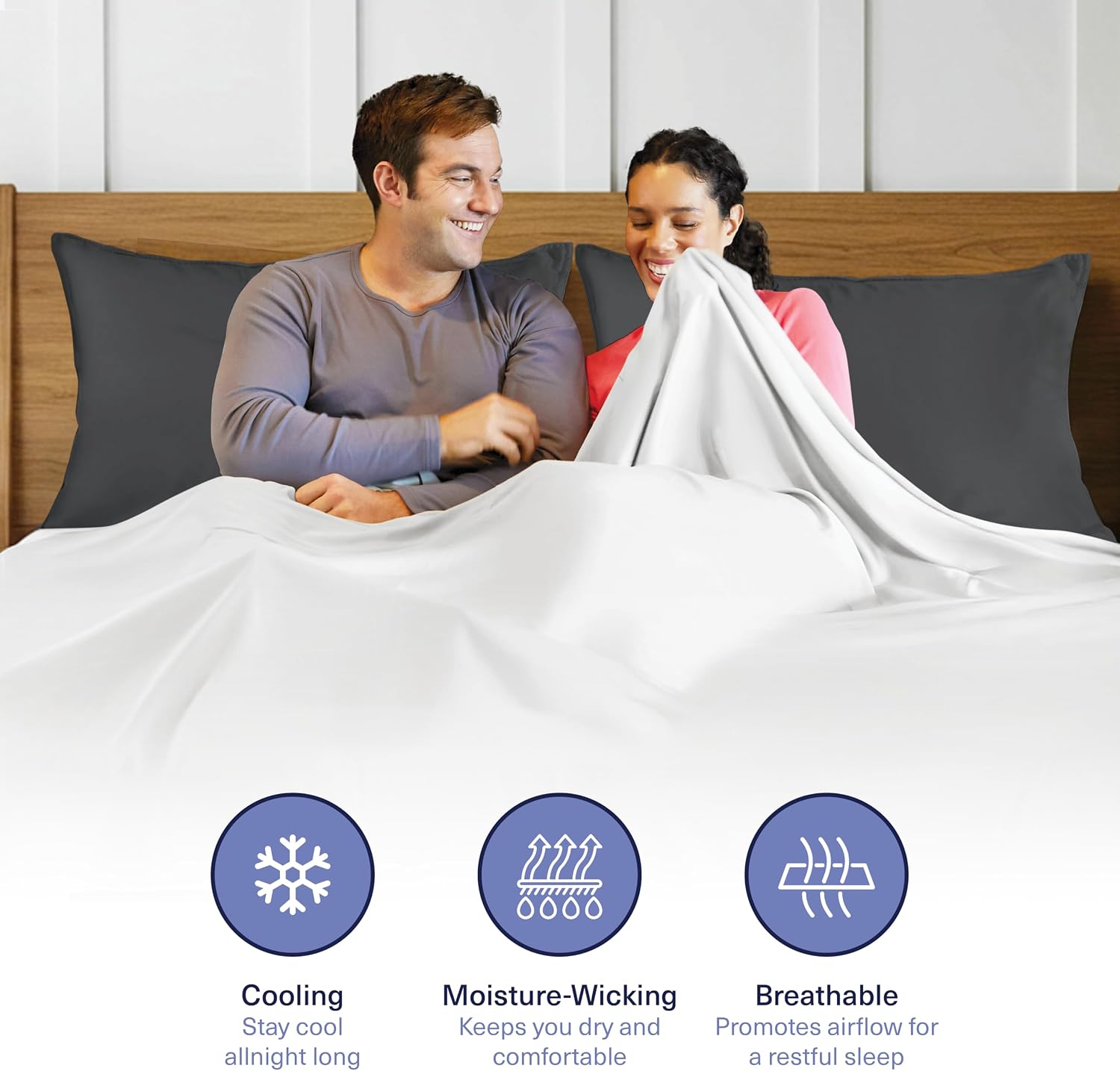 KickoffHome Kickoff Viscose Bamboo Pillowcase, Standard, Set of 2, 100% Organic Hidden Zippered Viscose Bamboo Pillow Case Standard Size, C…