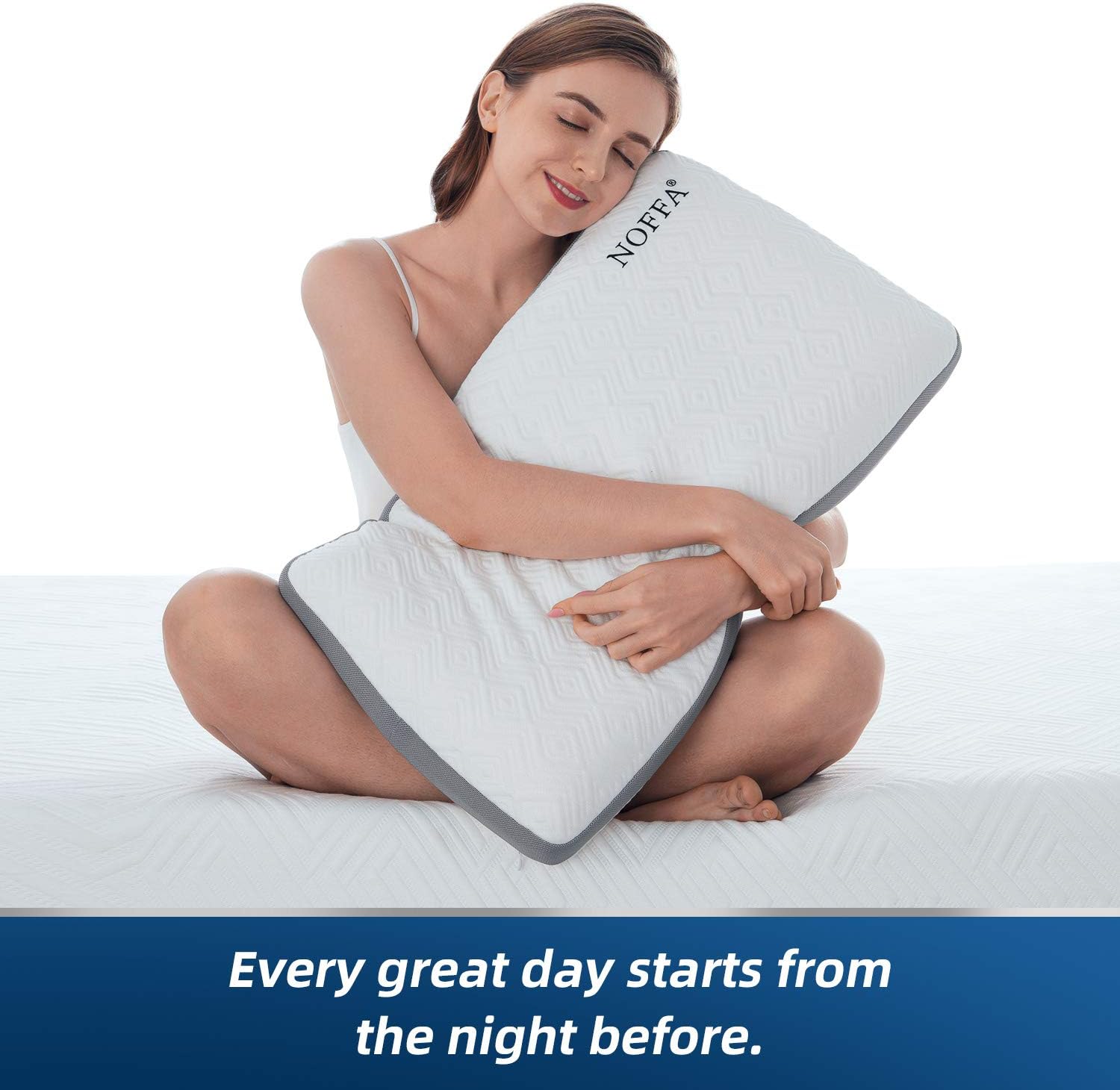 Cervical Memory Foam Pillow, Neck Cervical Pillow, Neck Support Pillow for Sleeping, Breathable Cooling Pillow 27.4 x 15 x 4.7inches