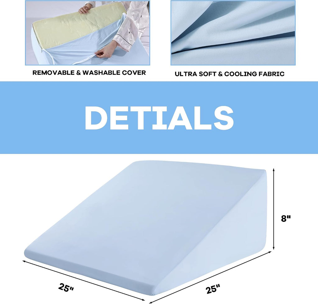 HOMBYS Cooling Bed Wedge Pillow Cover Q-max 0.4 Cool Pillowcases Super Soft & Skin-Friendly with Zipper Design, Removable & Machine…