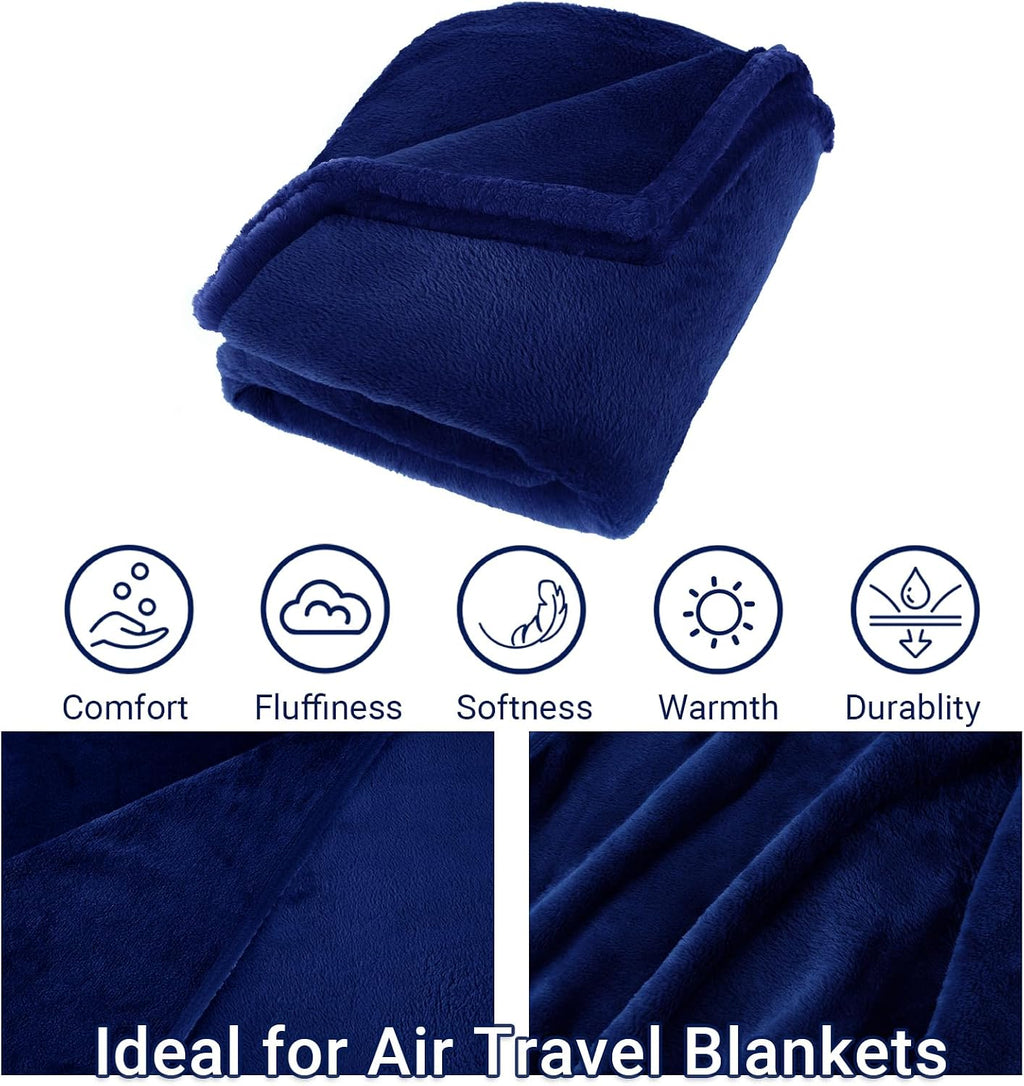 Travel Blanket & Pillow Set, 300 GSM Soft Fleece, 60x43 Inches, 3-in-1 Airplane Blanket, Travel Pillow and Blanket Set, Travel Blanket…