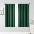 WelvetBLK Ever Green Room Darkening Curtains for Bedroom Living Room 45 Inch Length 2 Panels Set, Soft Solid Thermal Insulated Rod Pocket S…