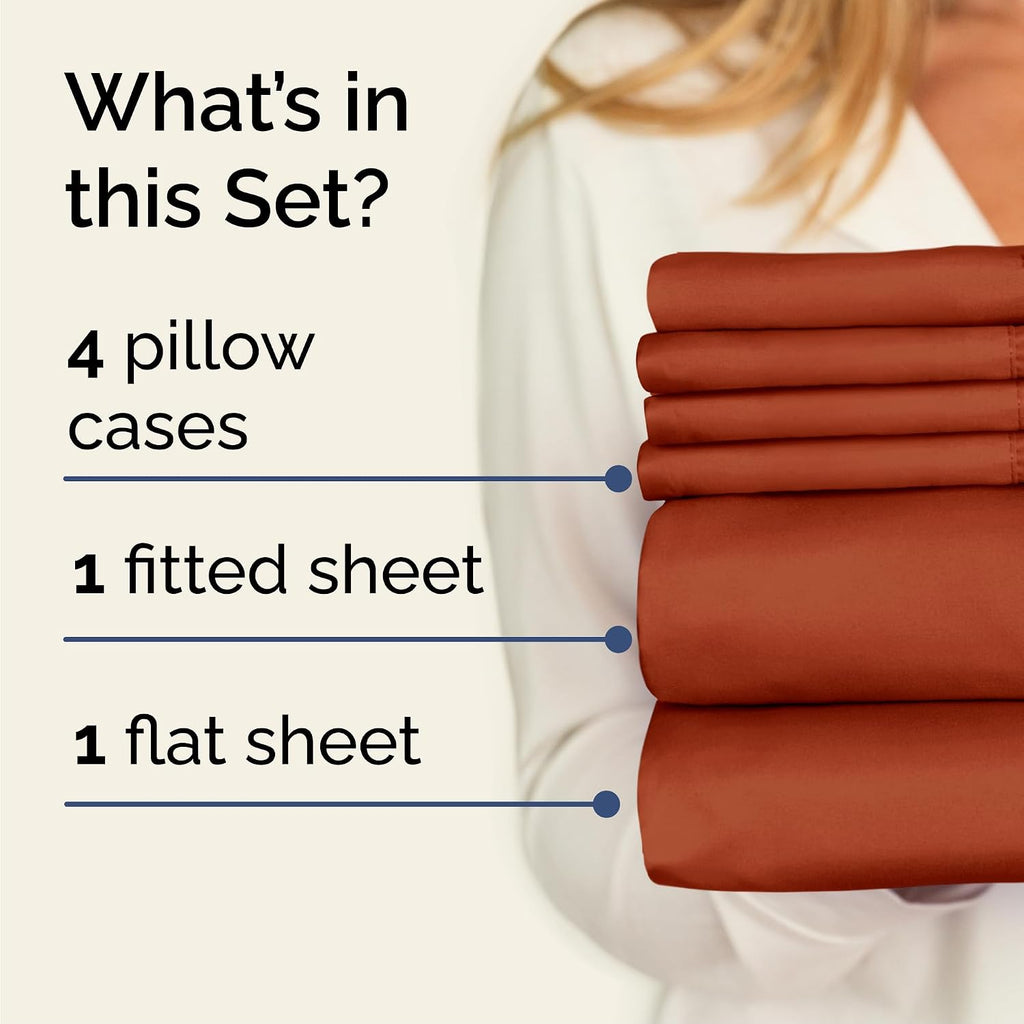 Queen 6 Piece Sheet Set - Comfy Breathable & Cooling - Hotel Luxury Bedding for Women, Men, Kids, Teens & Children - 1 Flat & 1 Fitted…