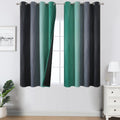 Estelartextiler Estelar Textiler Black and Green Ombre Blackout Curtains 45 Inches Long, Full Room Darkening Gradient Drapes for Kitchen, T…