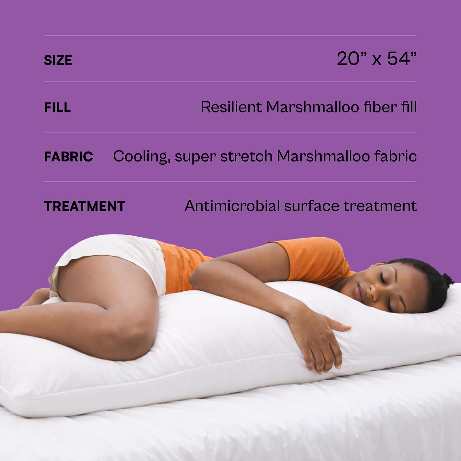MarshmallooPillow Marshmalloo Body Pillow, Neck and Shoulder Support, Side Sleeper, Pregnant Women Pillow for Longer, & Pain Free Sleep Adj…