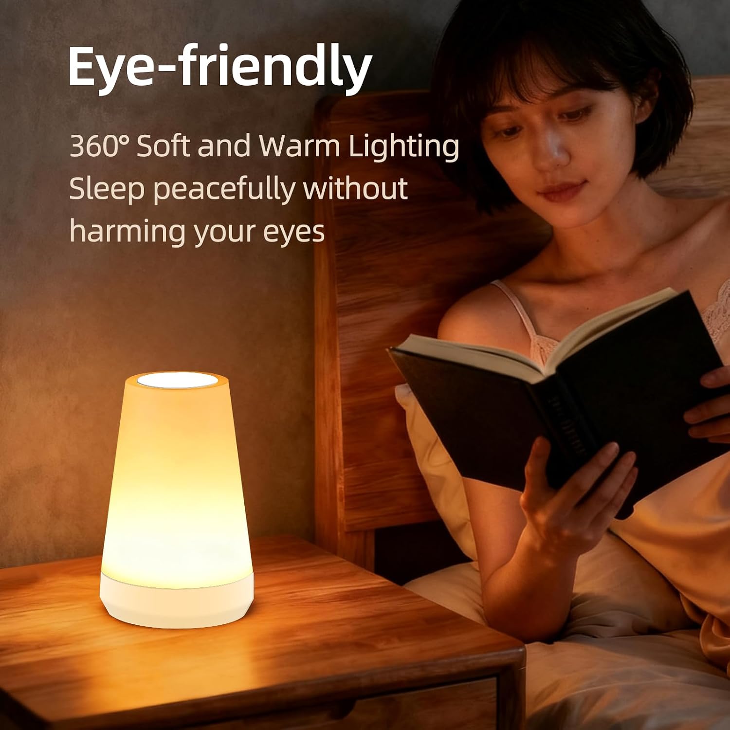 Night Light, Dimmable Touch Lamp and Remote Control, 13 RGB Colors & 5 Brightness, Rechargeable Bedside Table Lamp for Baby Kids Nursery…