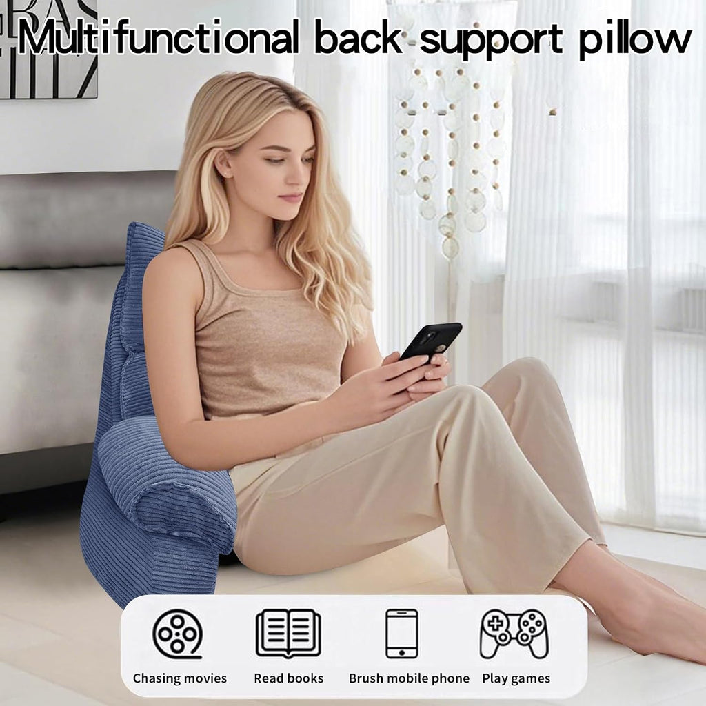 RRPAHWTV Reading Pillow for Bed with High Arm Rests, Back Support Pillow for Sitting Up in Bed with Shredded Memory Foam for Reading, TV…