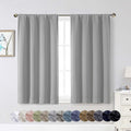 WelvetBLK Silver Grey Room Darkening Curtains for Bedroom Living Room 45 Inch Length 2 Panels Set, Soft Solid Thermal Insulated Rod Pocket…