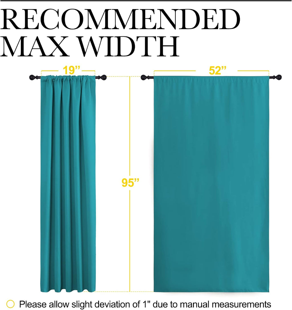 NICETOWN Peacock Blue Blackout Curtains Panels for Window, Thermal Insulated Rod Pocket Blackout Drapes/Draperies for Living Room (2…