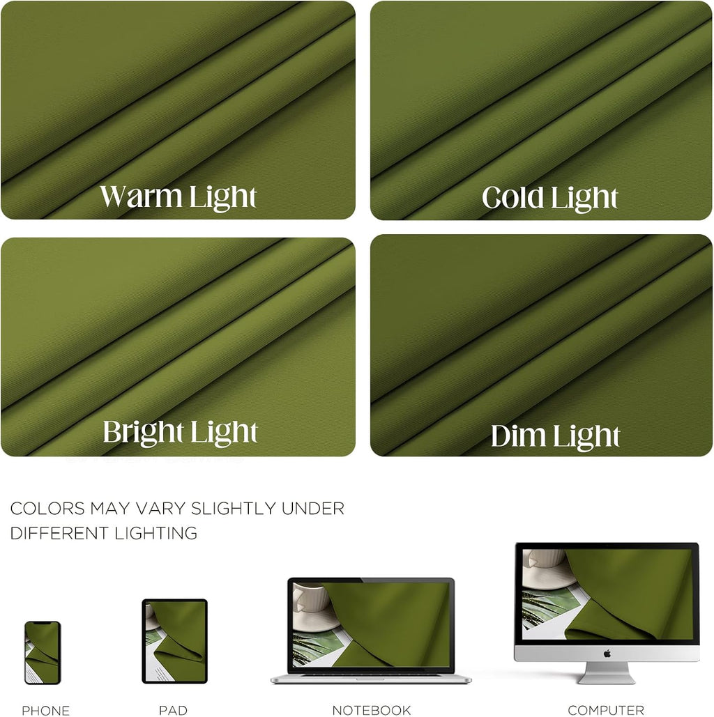 CUCRAF Custom Green Blackout Curtains 1 Panel Set, Thermal Insulated Grommet Room Darkening Curtain for Living Room Bedroom, Light…