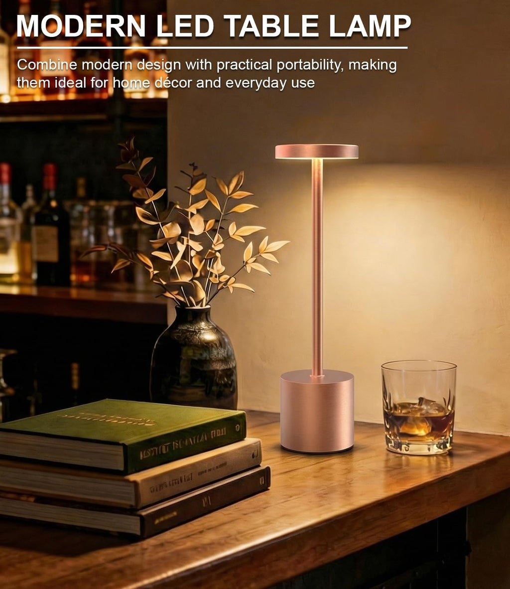 Cordless Table Lamps Rechargeable Set of 2, Portable LED Desk Lamp, 5000mAh Battery Powered Wireless Table Light - 3 Color Dimmable…